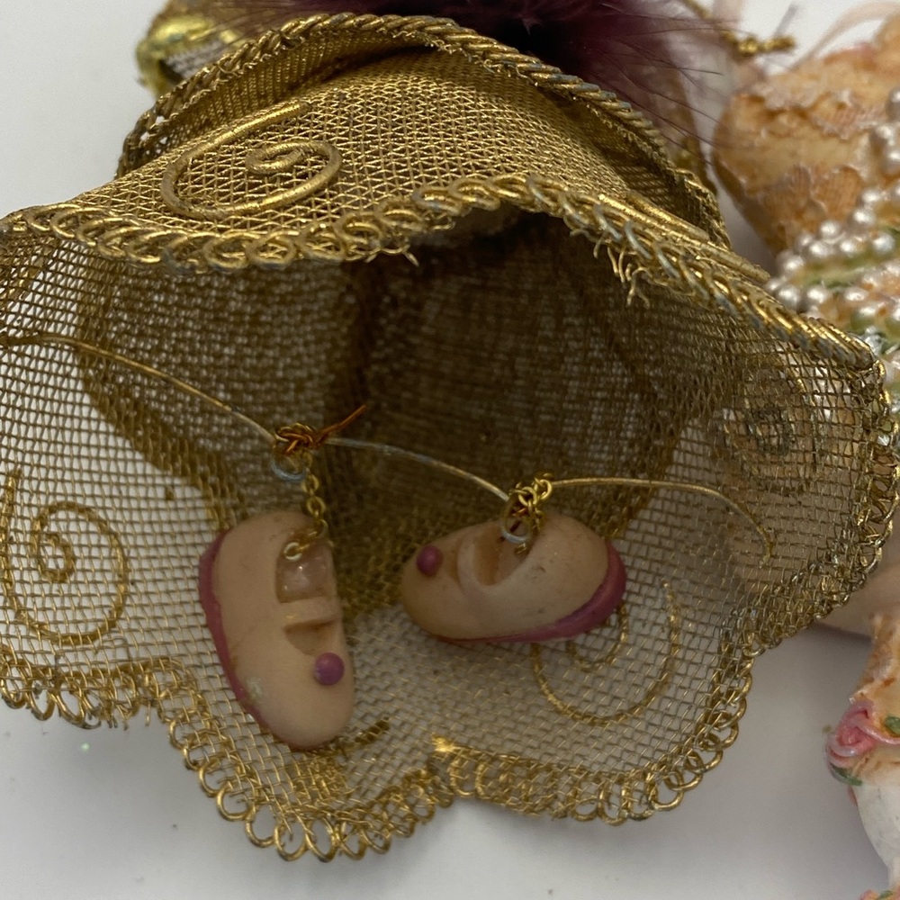 Two Victorian Style Dress Form Ornaments Vintage - Picture 8 of 13